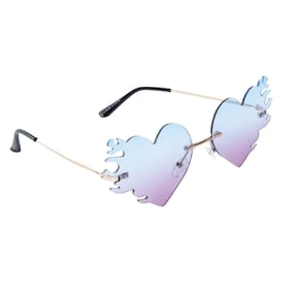 Ladies Gradient Flame Heart Sunglasses