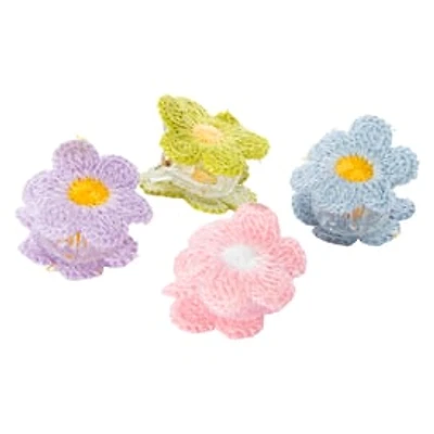 Crochet Flower Claw Hair Clips 4-Pack