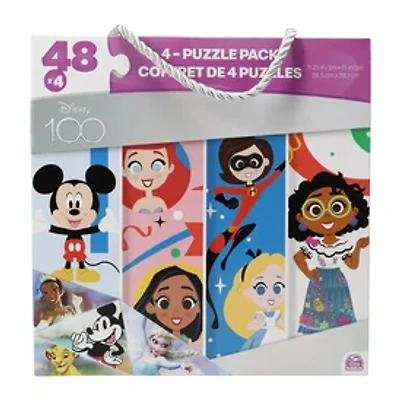 Disney 100 48-Piece Puzzles 4-Count
