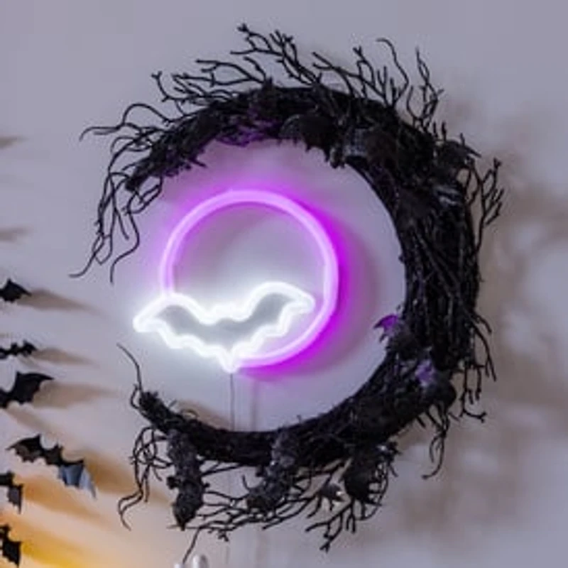 Halloween LED Neon Light - Bat & Moon