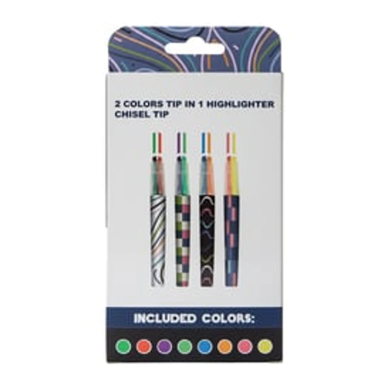 Dual Line Highlighters 4-Pack