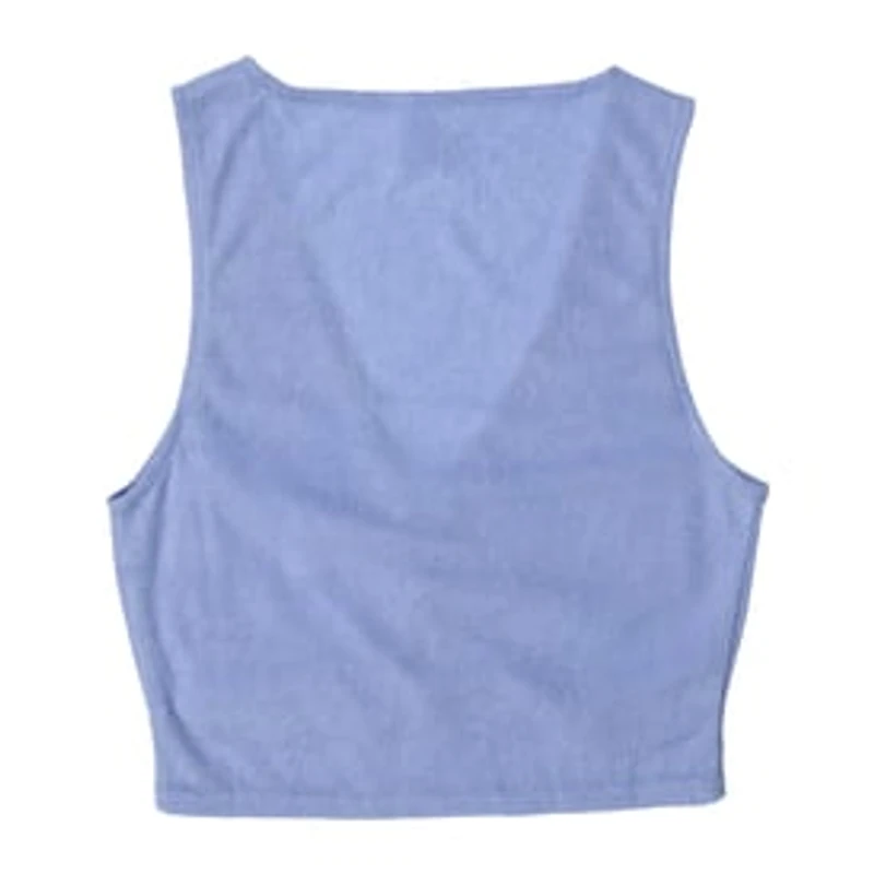 Lavender Terrycloth V-Neck Tank Top