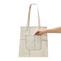Contrast-Stitch Tote Bag