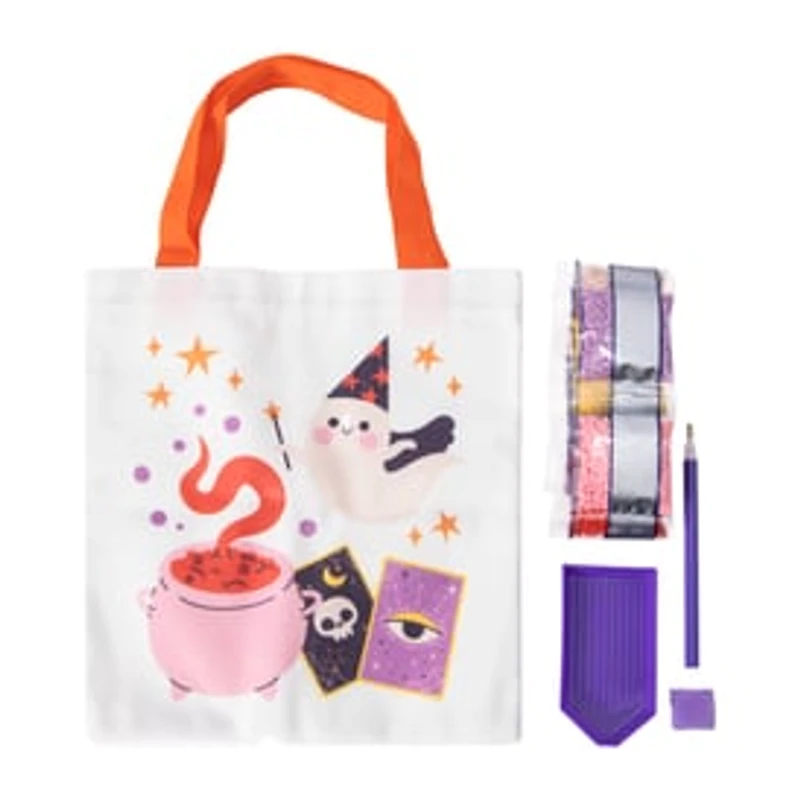 Grafix® Trick Or Treat Diamond Art Tote Bag Set