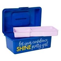 Storage Box With Organizer Tray 9.6in - Let Your Confidence Shine Pretty Girl