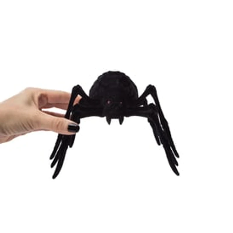 Flocked Halloween Spider 9in