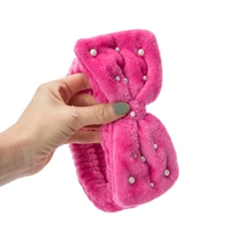 Pearly Plush Headband - Pink