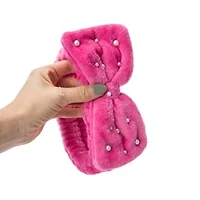 Pearly Plush Headband - Pink