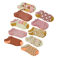 Ladies No-Show Socks 10-Pack - Retro