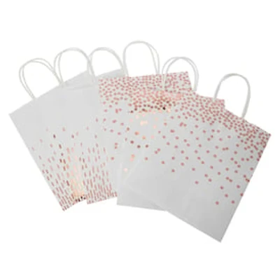 Medium Decorative Kraft Bags 10in x 7.95in 6-Count - Rose Gold