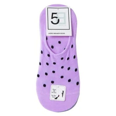 5-Pack Ladies Sneaker Socks - Polka Dot