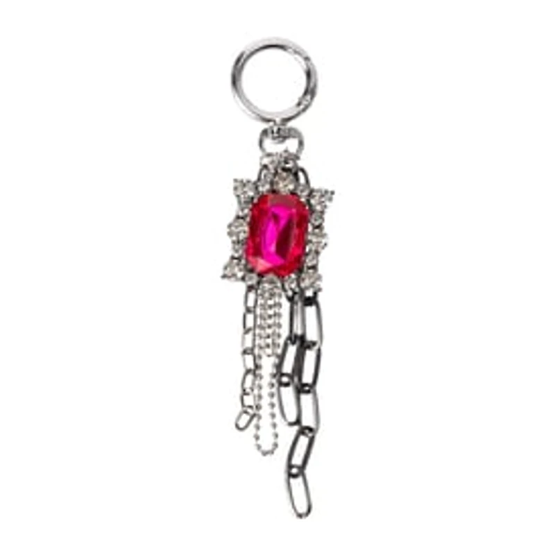 Charmed Pink Gem Cluster Key Ring