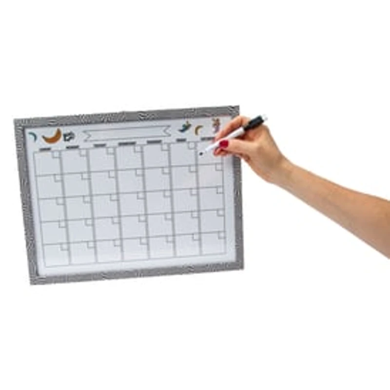 Framed Calendar Dry Erase Board 12in x 16in