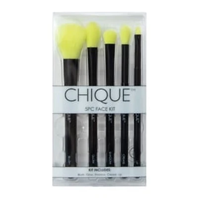 Chique™ Makeup Brush Kit 5-Count - Neon Yellow