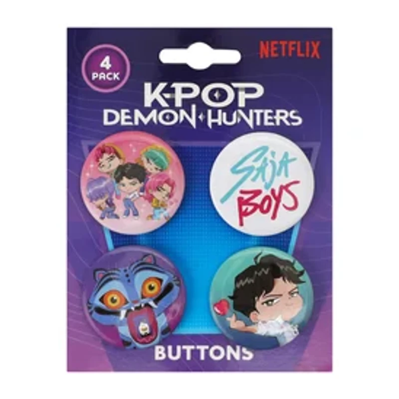 KPop Demon Hunters Buttons 4-Pack