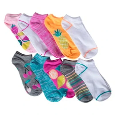 Ladies Fruit Print Ankle Socks 10-Pack