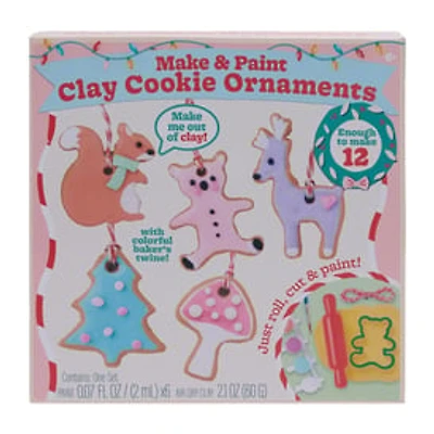 Make & Paint Clay Cookie Ornaments 12-Pack Set