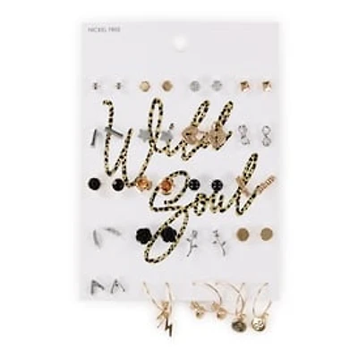 Wild Soul Studs & Hoop Earrings Set, 20 Pairs