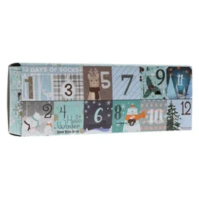 12 Days Of Christmas Surprise Socks Countdown Calendar - Winter Theme