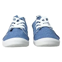 Ladies Blue Stripe Scrunch Back Sneakers