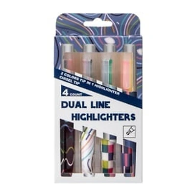 Dual Line Highlighters 4-Pack