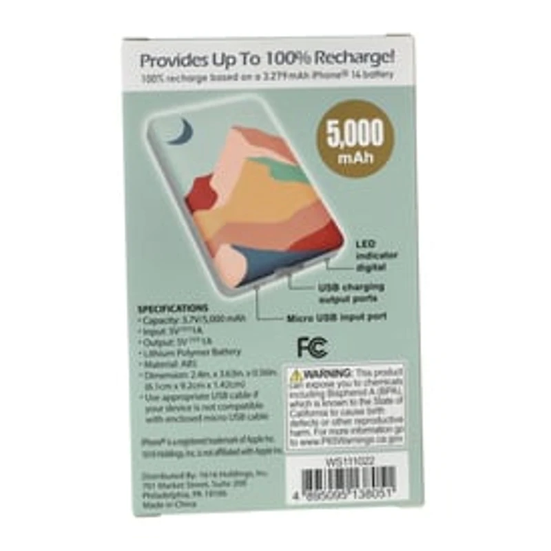 Printed 5000mAh Slim Power Bank Charger