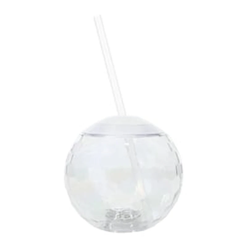 Light Up Disco Ball Sipper And Straw