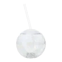 Light Up Disco Ball Sipper And Straw