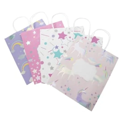 Large Printed Kraft Bags 13in x 10in 5-Count - Unicorn