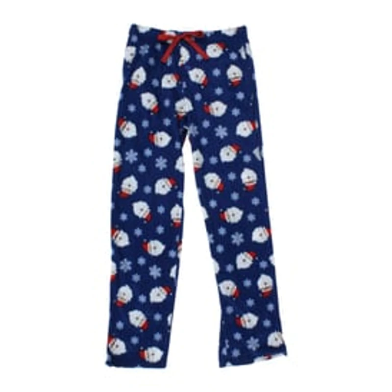 Juniors Holiday Plush Lounge Pants - Santa & Snowflakes