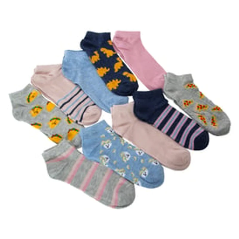 Ladies Foodie No-Show Socks 10-Pack
