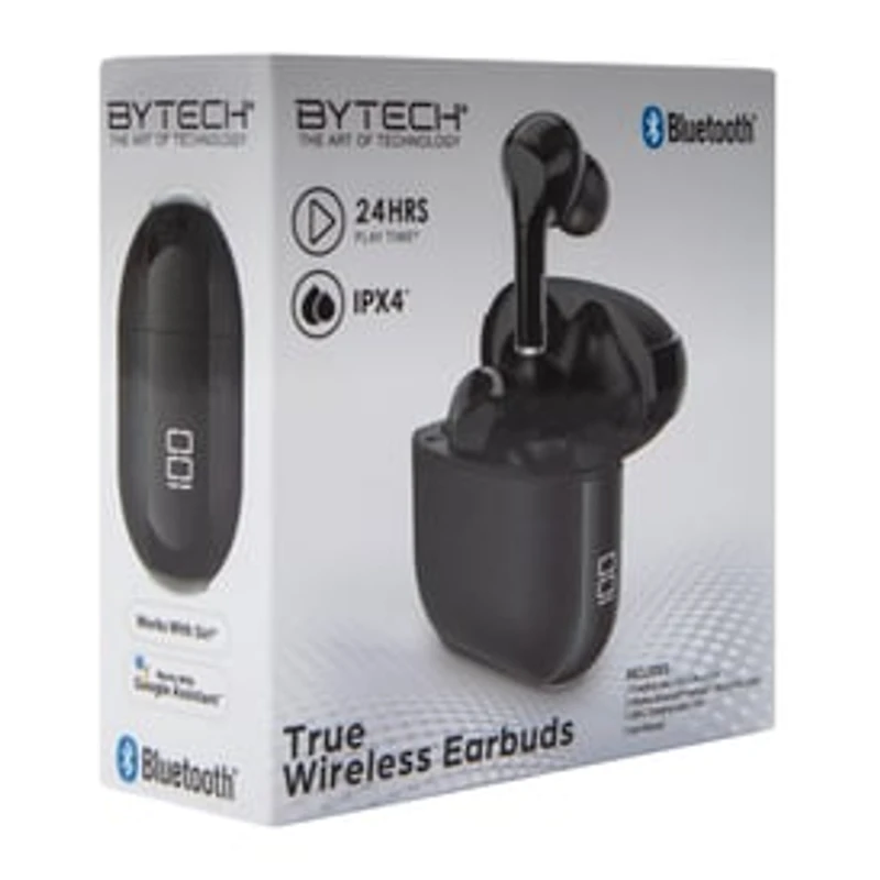 24-Hour True Wireless Earbuds With Mic & Case