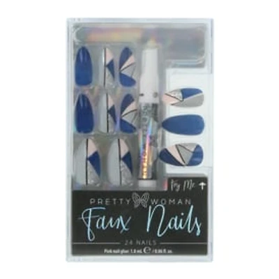 Pretty Woman Burgundy Swirl Faux Nails 24-Count