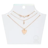 Gold Heart Layer Necklaces 3-Piece Set