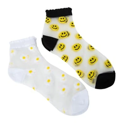 Ladies Sheer Quarter Crew Socks 2-Pack