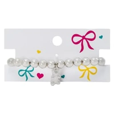 Silver Beaded Bear Bracelet