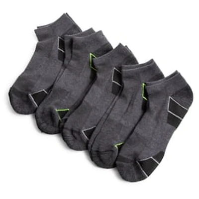 Series-8 Fitness™ Charcoal Gray Men's Performance Low Cut Socks 5-Pack