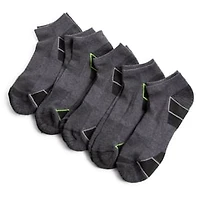 Series-8 Fitness™ Charcoal Gray Men's Performance Low Cut Socks 5-Pack