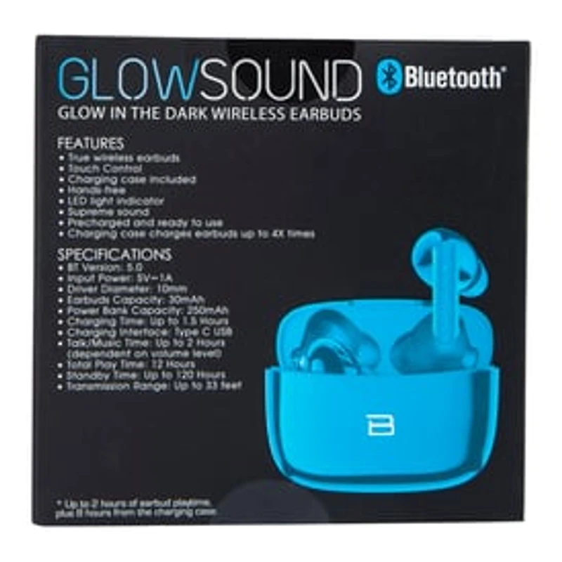 Glow The Dark Bluetooth® Earbuds With Mic
