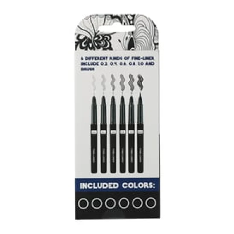 6-Count Artist Pens Set - Black ink