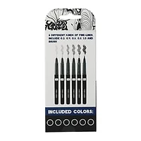 6-Count Artist Pens Set - Black ink
