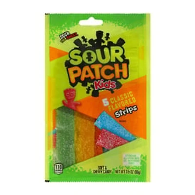 Sour Patch Kids 5 Classic Flavored Strips Candy 3.5oz
