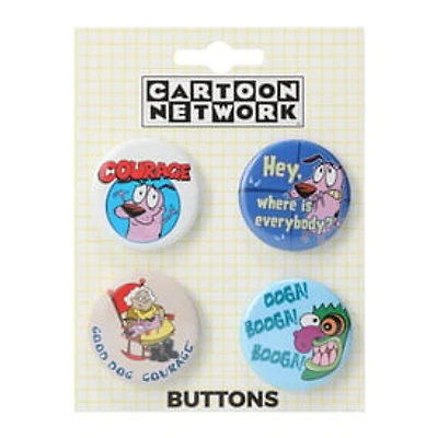 Cartoon Network™ Courage the Cowardly Dog Pin Buttons 4-Count