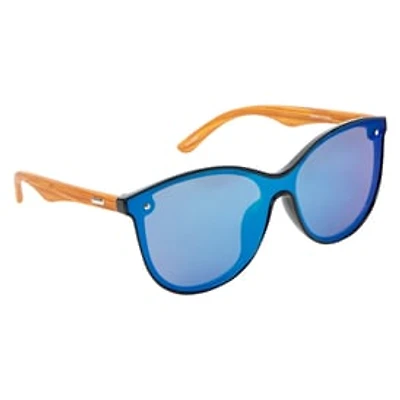Ladies Bamboo Mirror Shield Sunglasses