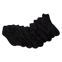 10-Pack Ladies Quarter Crew Socks
