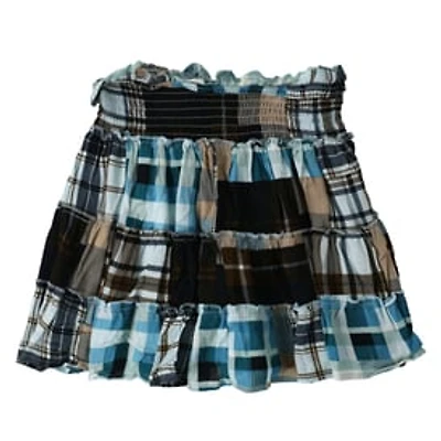 Patchwork Stretch Ruffle Skirt
