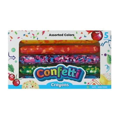 Confetti Assorted Colors Crayons 5-Pack