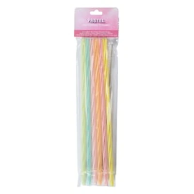 Patterned Straws 6-Count - Pastel