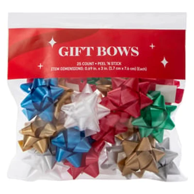 Assorted Christmas Gift Bows 25-Count