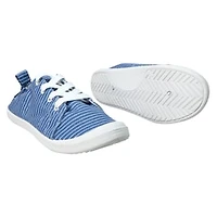 Ladies Blue Stripe Scrunch Back Sneakers